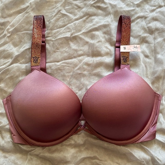 Brand New Victoria’s Secret Bombshell Plunge Push Up Bra Ombre Shine Strap - Picture 14 of 15